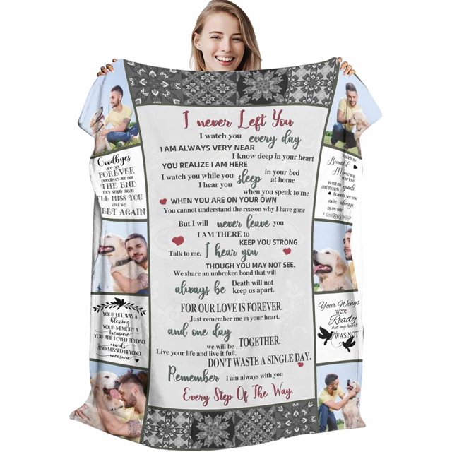 Personalized Memorial Blankets With Pictures For Loss Of Husband Wife