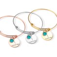 thumbnail image 1 of Personalized Memorial Bracelet – Remembrance Jewelry with Name, Date, Birth Flower, and Birthstone – Bereavement Gift, Loss of a Loved One, Sympathy Gift, Engraved Keepsake Bracelet, 1 of 9