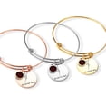 thumbnail image 1 of Personalized Memorial Bracelet – Remembrance Jewelry with Name, Date, Birth Flower, and Birthstone – Bereavement Gift, Loss of a Loved One, Sympathy Gift, Engraved Keepsake Bracelet, 1 of 9