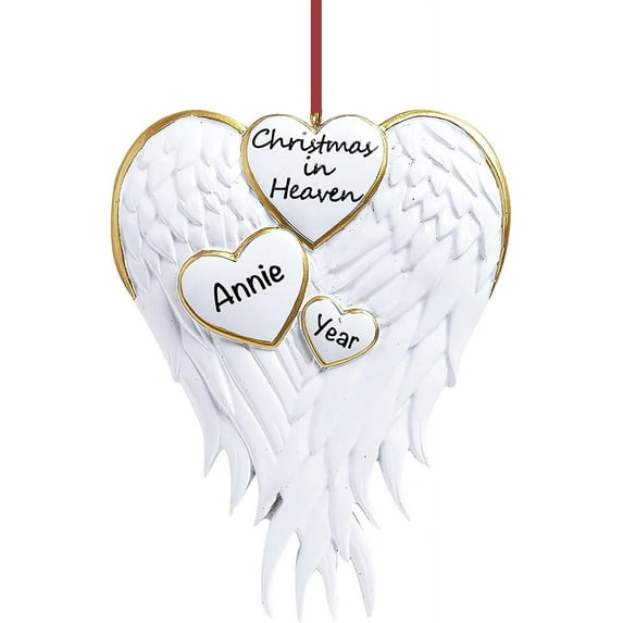 Personalized Memorial Christmas Ornaments 2023 - Fast & Free 24h Customization – Bereavement Angel Wings Christmas Decorations with Name - Comes Gift-Wrapped