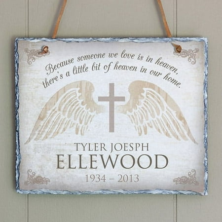 Personalized Memorial Cross Wall Slate