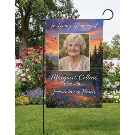 Personalized Memorial Garden Flag Custom Photo, In Memory Yard Banner Sympathy Gift
