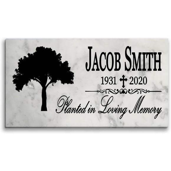 Personalized Memorial In Loving Memory Garden Stone Gift Custom Loved One Memory Sign Outdoor Remembrance Plaque (Planted In Loving Memory)