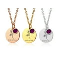 thumbnail image 1 of Personalized Memorial Necklace – Remembrance Jewelry with Name, Date, Birth Flower, and Birthstone – Bereavement Gift, Loss of a Loved One, Sympathy Gift, Engraved Keepsake Necklace, 1 of 8