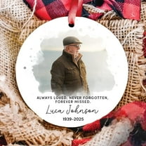 Personalized Memorial Ornament, Custom Photo Memorial Day Keepsake, Always Loved Never Forgotten Ornament, Loved Ones Memorial Gift