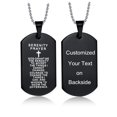 thumbnail image 1 of Personalized Men's Bible Verse Dog Tag Necklace for Men,Customized God Grant Me Serenity Prayer Strength Pendant Stainless Steel Christ Cross Dog Tags Cross Necklaces for Baptism Gift, 1 of 4