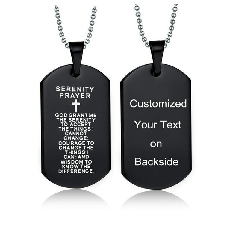 Personalized Men's Bible Verse Dog Tag Necklace for Men,Customized