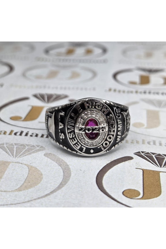 Personalized Men's Fashion Classic-Style Statement High School Ring Accent and Detailing Year 2026, Bold Design 925 Sterling Silver