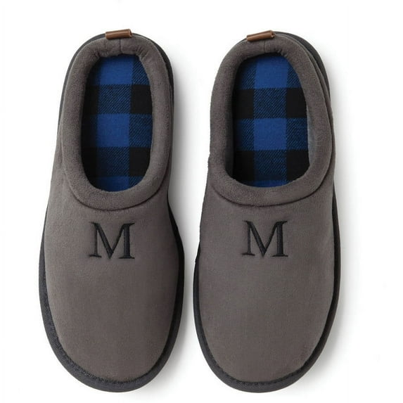 Personalized Men's Gray Clog Slippers, Medium, Extra Large