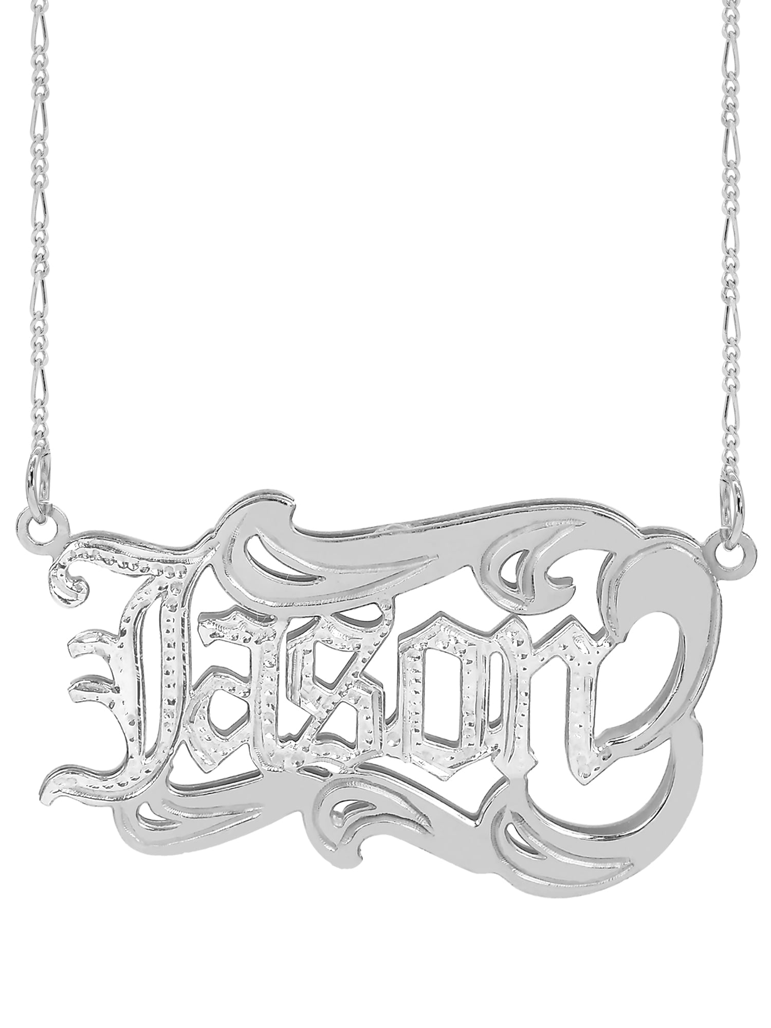Personalized Men's Name Necklace with Old English Lettering