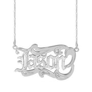 Personalized Men's Name Necklace with Old English Lettering