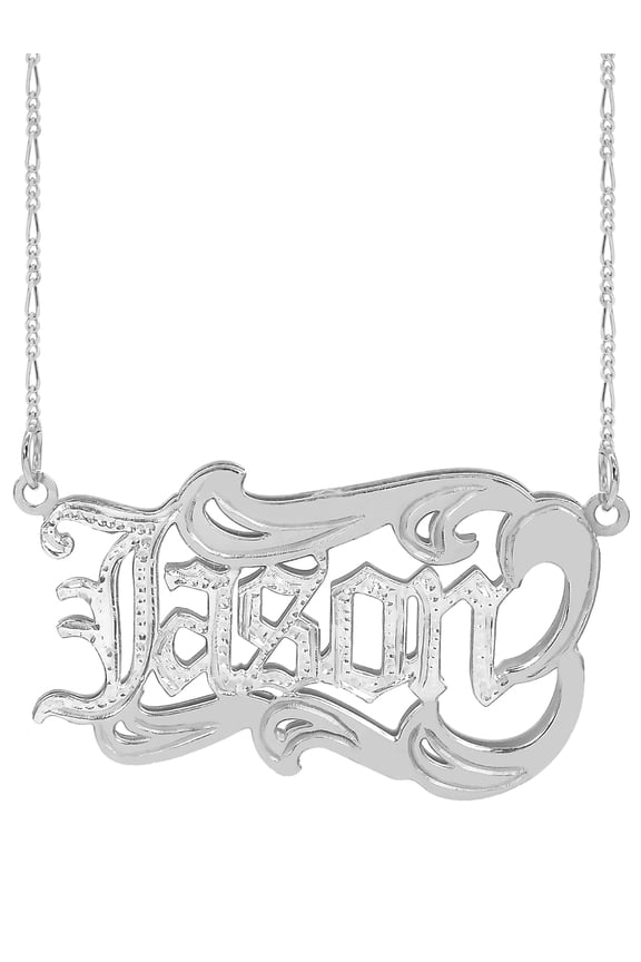 Personalized Men's Name Necklace with Old English Lettering
