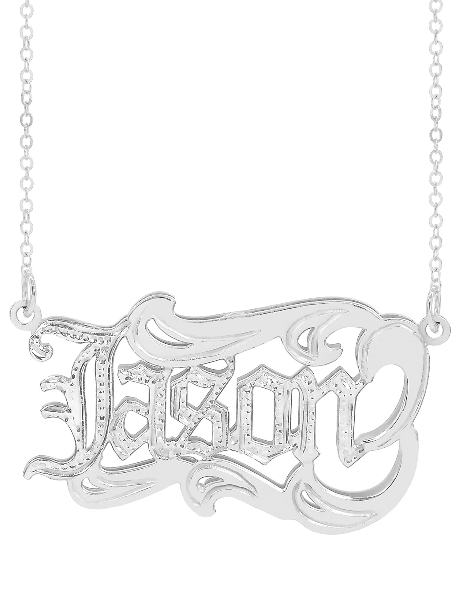 Personalized Men's Name Necklace with Old English Lettering