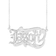 Personalized Men's Name Necklace with Old English Lettering