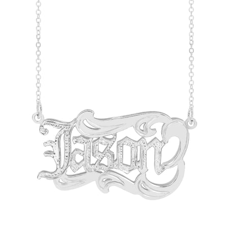 Personalized Men's Name Necklace with Old English Lettering