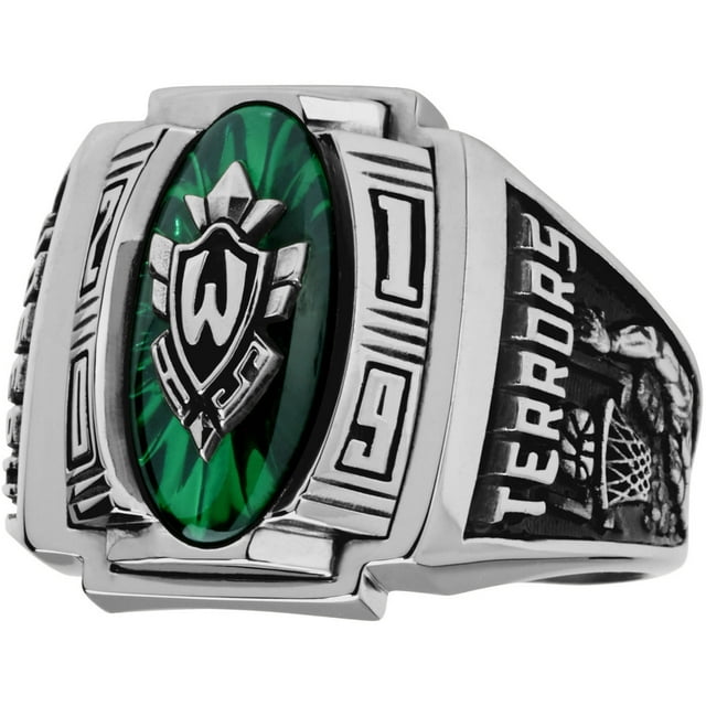Personalized Men's Varsity Class Ring available in Valadium Metals, Valadium Two-Toned, Silver Plus, 10kt Gold Two-Toned, 10kt Gold