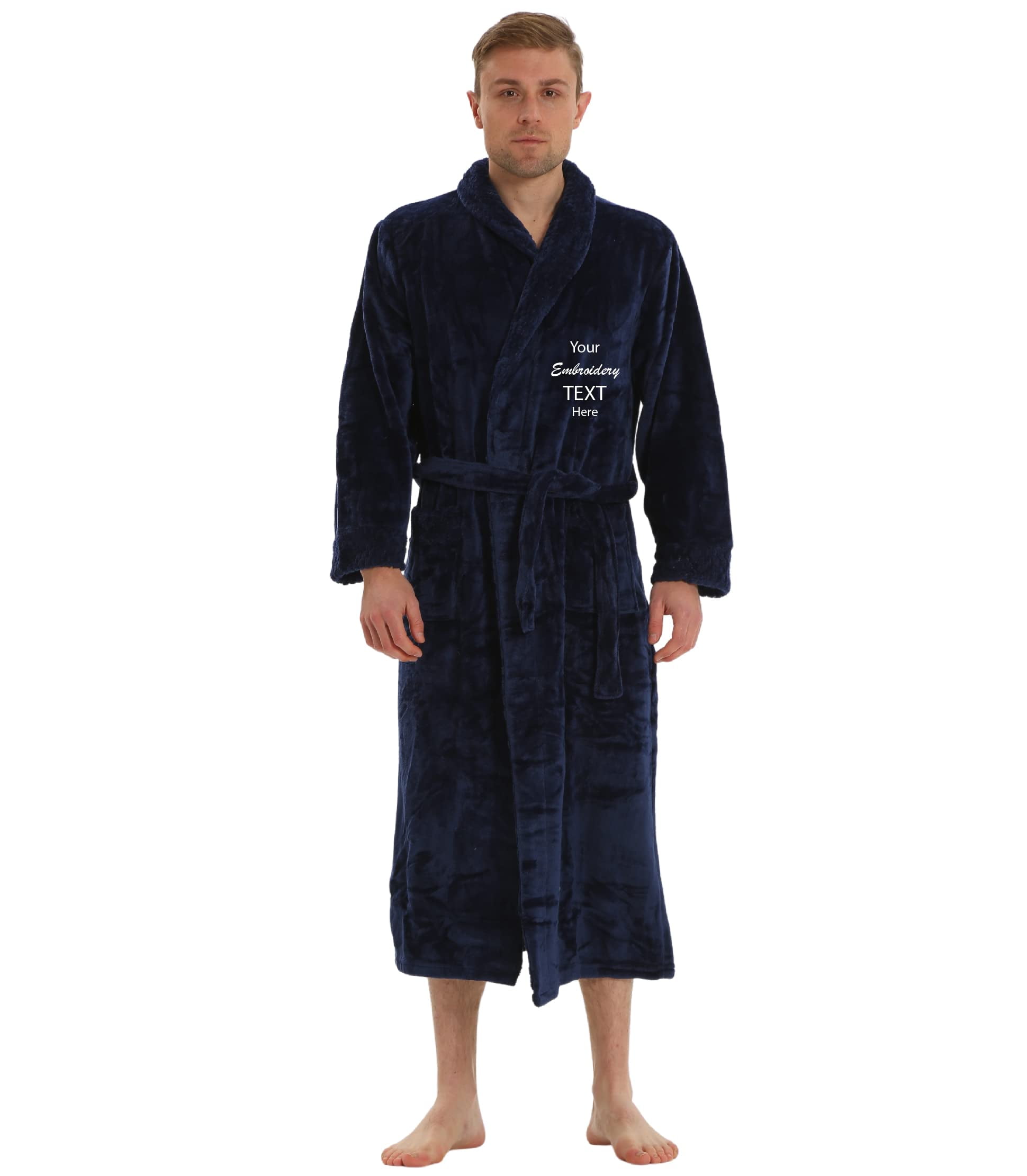 Personalized Mens & Women Soft Robe, Plush Fluffy Bathrobe for Men