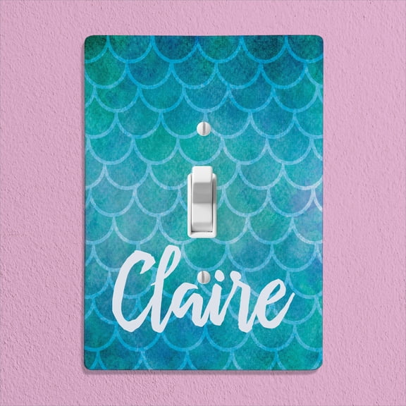 Personalized Mermaid Kids Bedroom Light Switch Cover