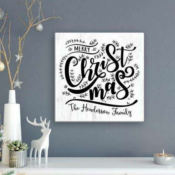 Personalized Merry Christmas Canvas 12x12