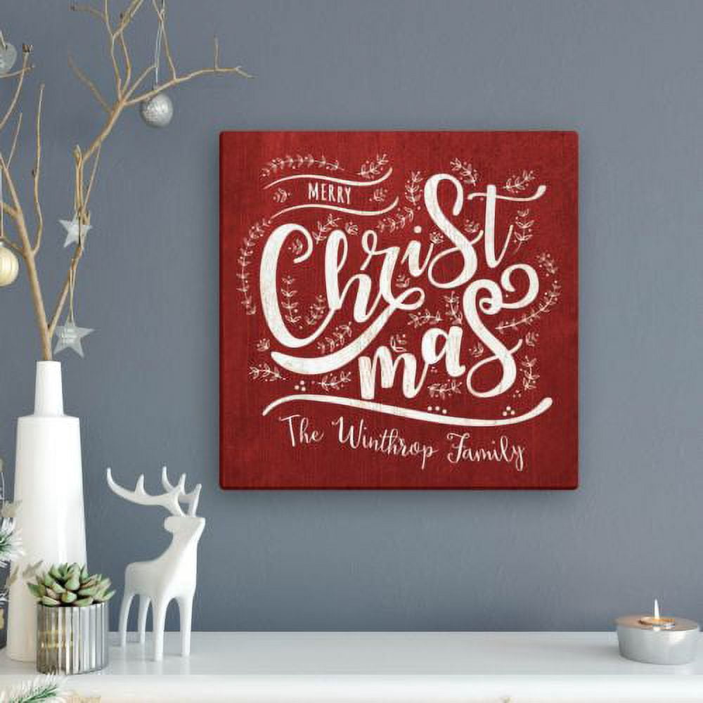 Personalized Merry Christmas Canvas 12x12