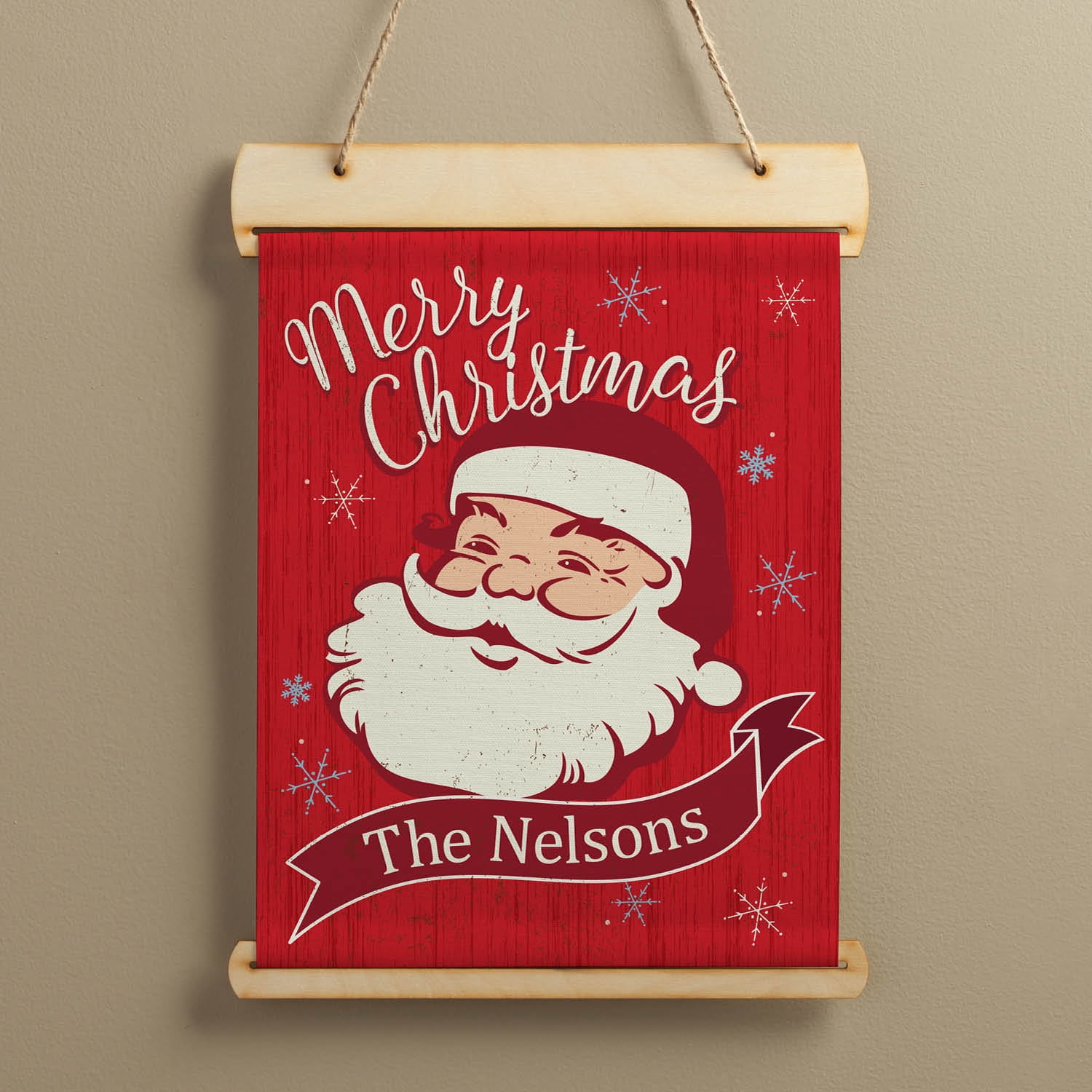 Personalized Merry Christmas Hanging Canvas Banner