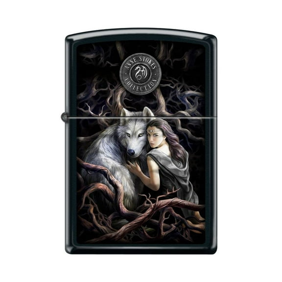 Personalized Message Engraved Customized on Backside Wolf Wolves Zippo Lighter (Soul Bond #Z5177)