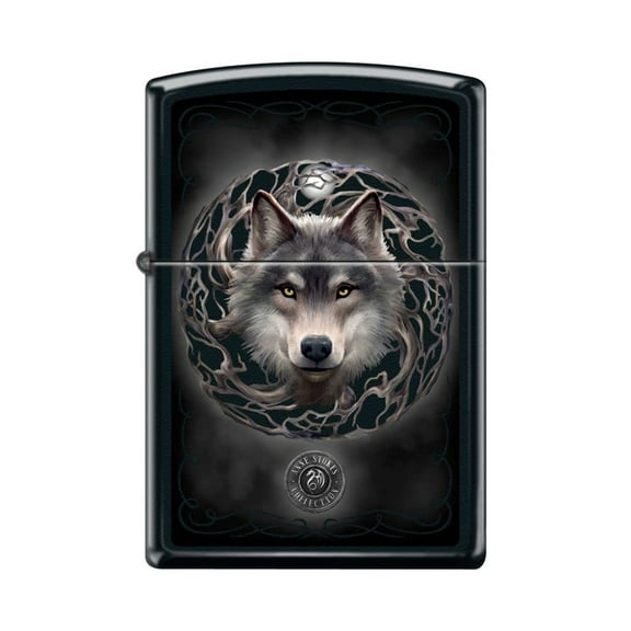 Personalized Message Engraved Customized on Backside Wolf Wolves Zippo Lighter (Wolf Moon #Z5175)