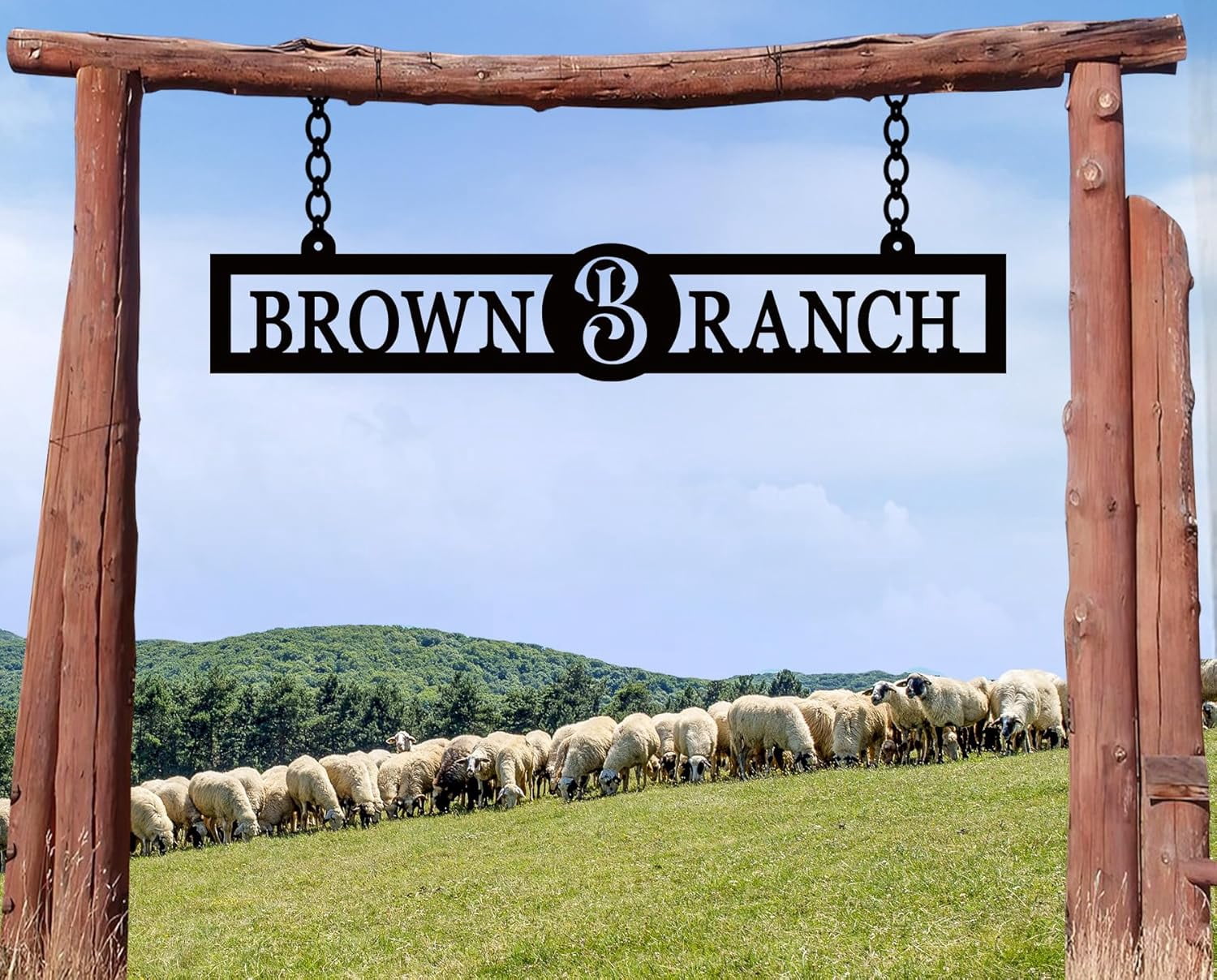 Personalized Metal Farm Sign, Custom Metal Family Name Farmhouse Sign ...