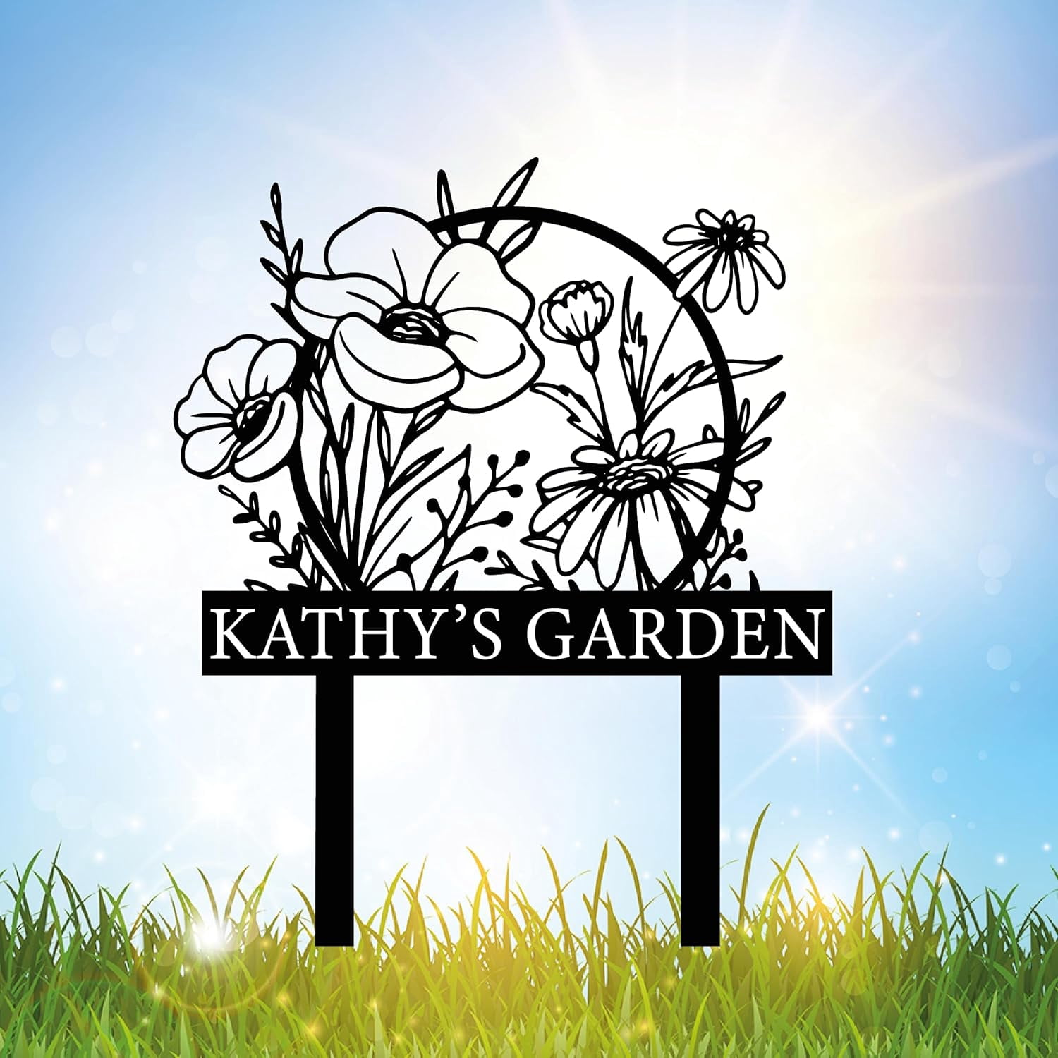 Personalized Metal Garden Sign with Stake, Custom Garden Decor for ...