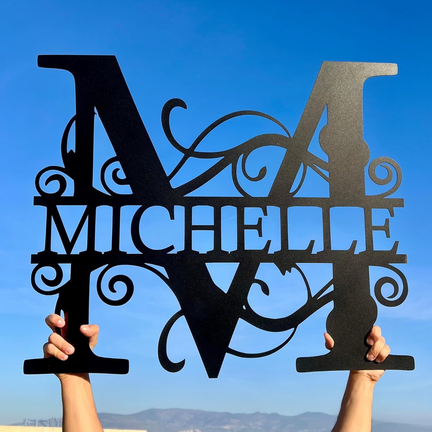 Custom Metal Last Name Sign - Personalized Split Letter Monogram Wall Art For Family, Wedding, Housewarming - View #3