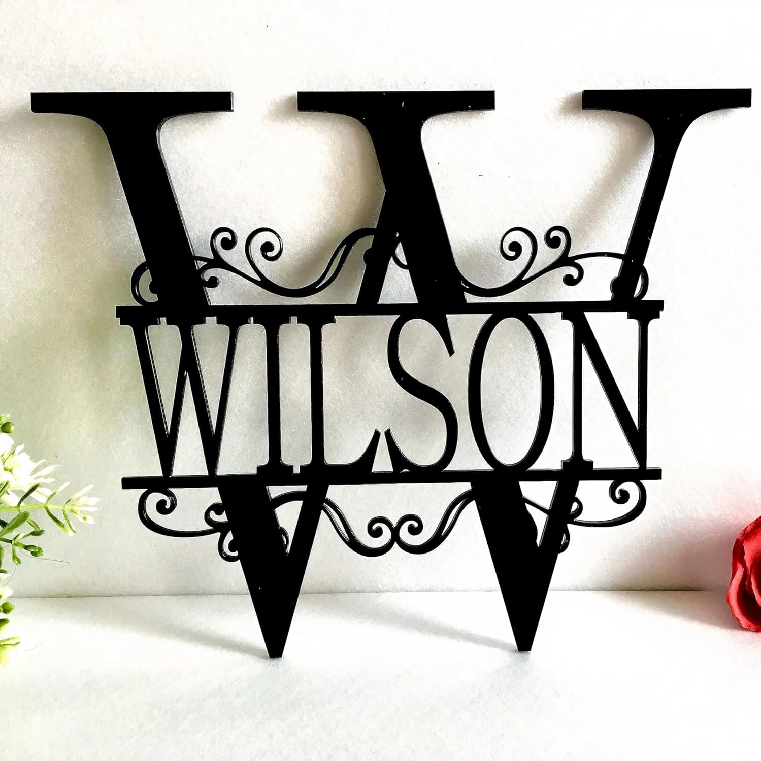 Personalized Metal Name Signs, Split Letter Monogram Wall Decor, Custom ...