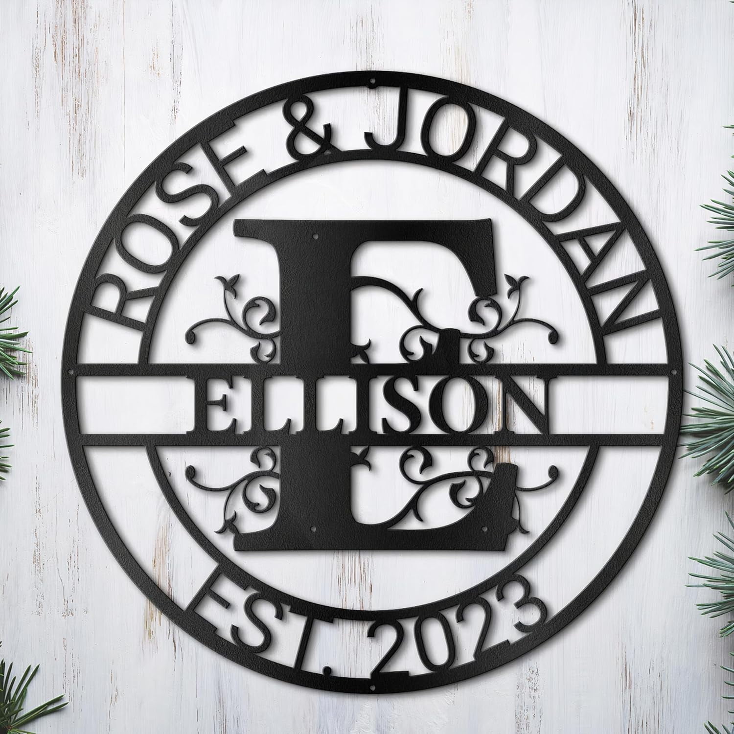 Personalized Metal Name Signs, Split Letter Monogram Wall Decor, Custom ...