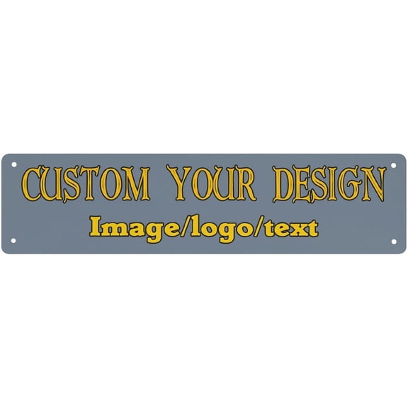 Personalized Metal Sign Custom Design Wall Art for Street Office Business Home Decor Slate Gray 16 x 4 Inch