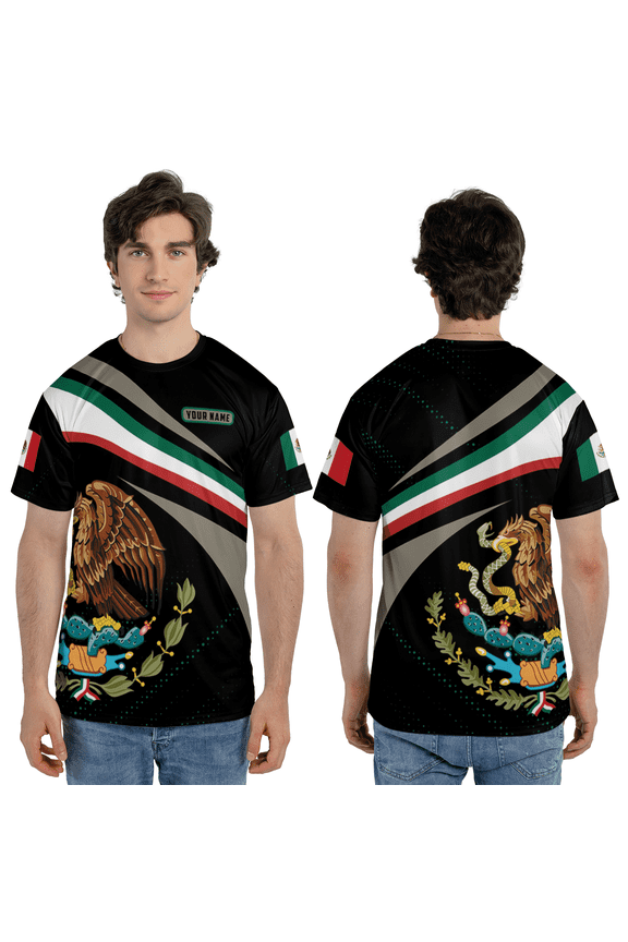 Personalized Mexican Pride 3D T-Shirt, Eagle Mexico Flag 3D Tee, Mexico Independence Day Custom 3D Print Shirt