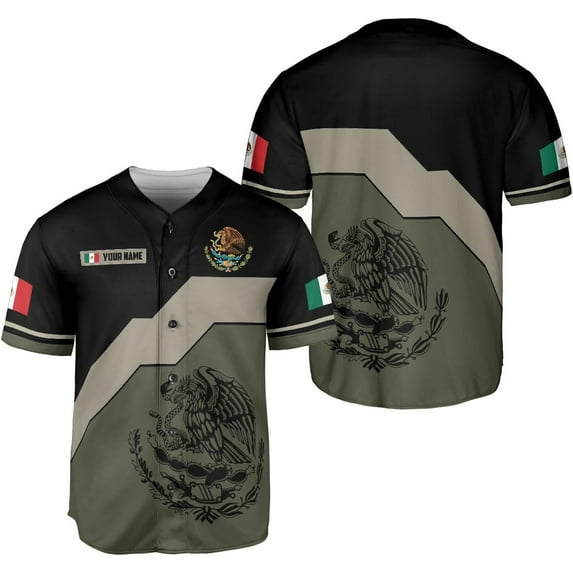 Personalized Mexico Baseball Jersey, Mexican Jersey for Men & Women, Mexican Flag Jersey, Mexico Shirt Camisa (L)