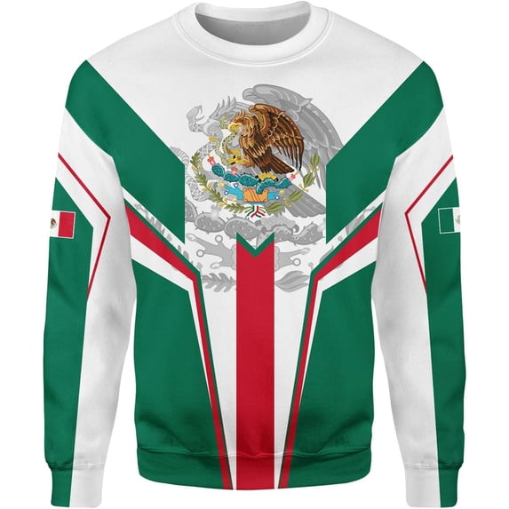 Personalized Mexico Shirt, Camisas de Mexico Customized Mexican Shirts Mexican Flag Mexico 3D Shirt for Men Women (Sweatshirt, 2XL)