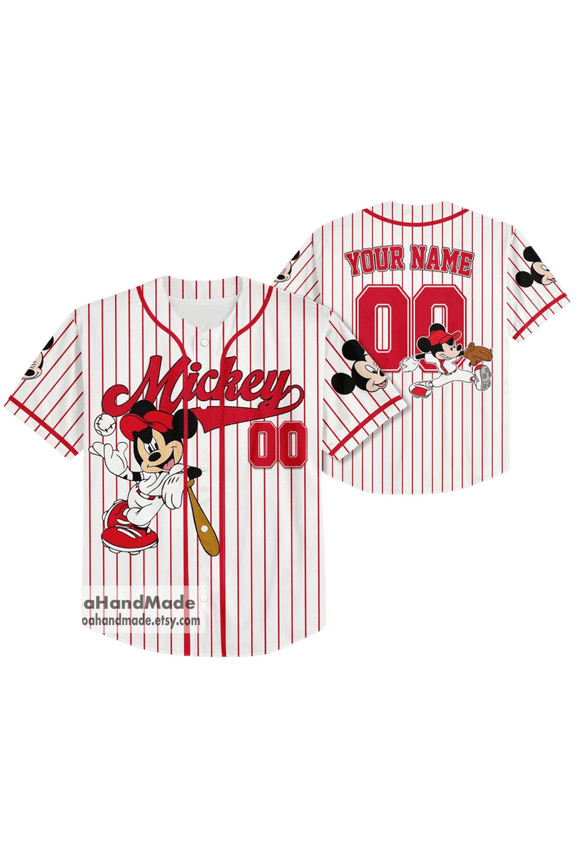 Personalized Mickey Mouse Baseball Jersey, Disney Mickey Mouse Jersey Shirt, Disney Birthday Gift, Disney Baseball Fan Lover Gift