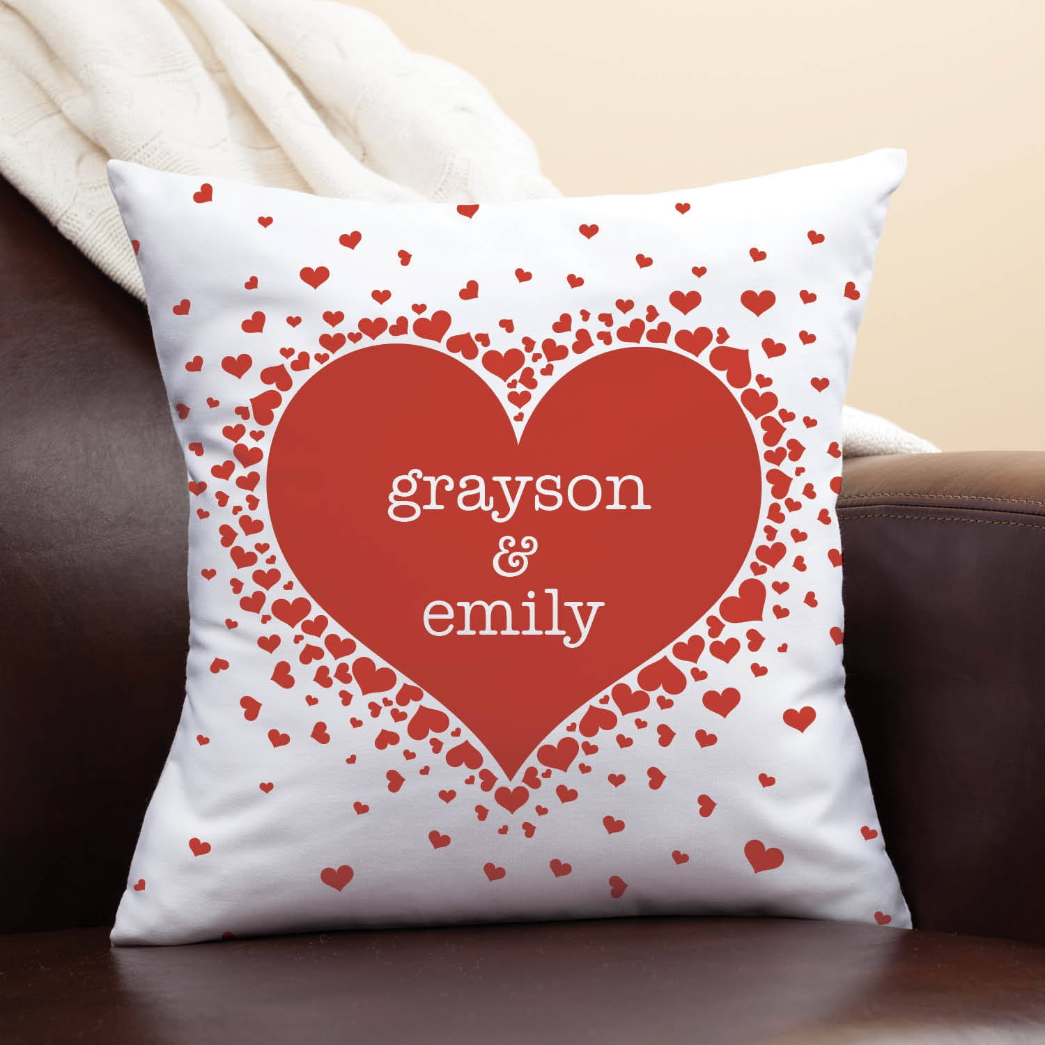Personalized top heart pillow