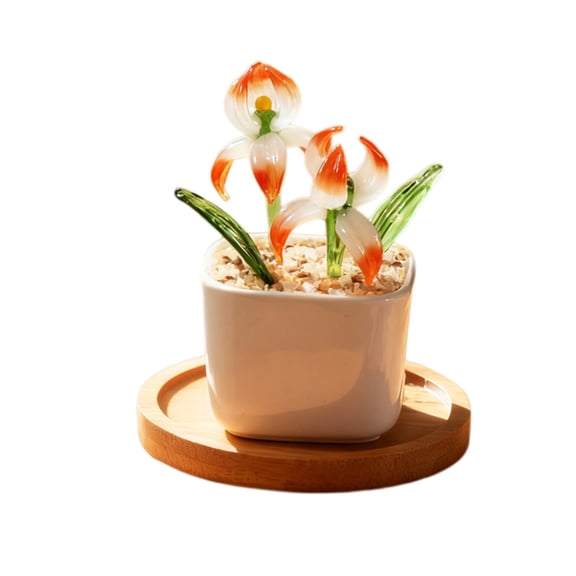 Personalized Mini Birth Month Flower Pot, Small Ceramic Vase Table Decor with Colorful Floral Design, Cute Indoor Home Desk Decoration for Living Room Office, Mother's Day Gift for Women Mom