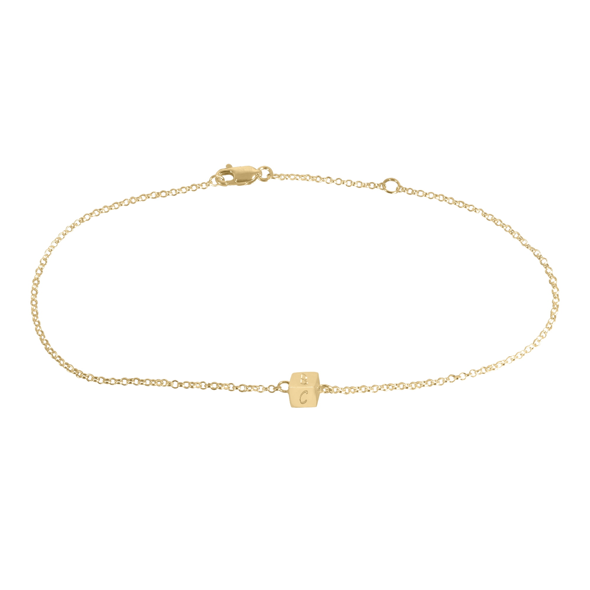 Personalized Mini Cube Anklet