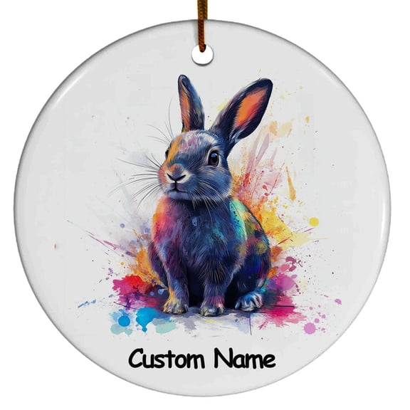 Personalized Mini Rex Rabbitin Ornament, Custom Ornament for Animal Lover, Ideal Gift for Men, Women, Best Friend, Gift for Christmas, Birthday, Father's Day, Mother's day