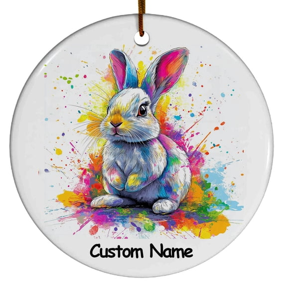 Personalized Mini Rex Rabbitin Ornament, Custom Ornament for Animal Lover, Ideal Gift for Men, Women, Best Friend, Gift for Christmas, Birthday, Father's Day, Mother's day