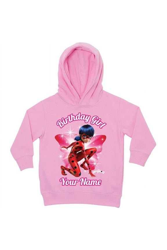 Personalized Miraculous Birthday Girl Pink Toddler Hoodie