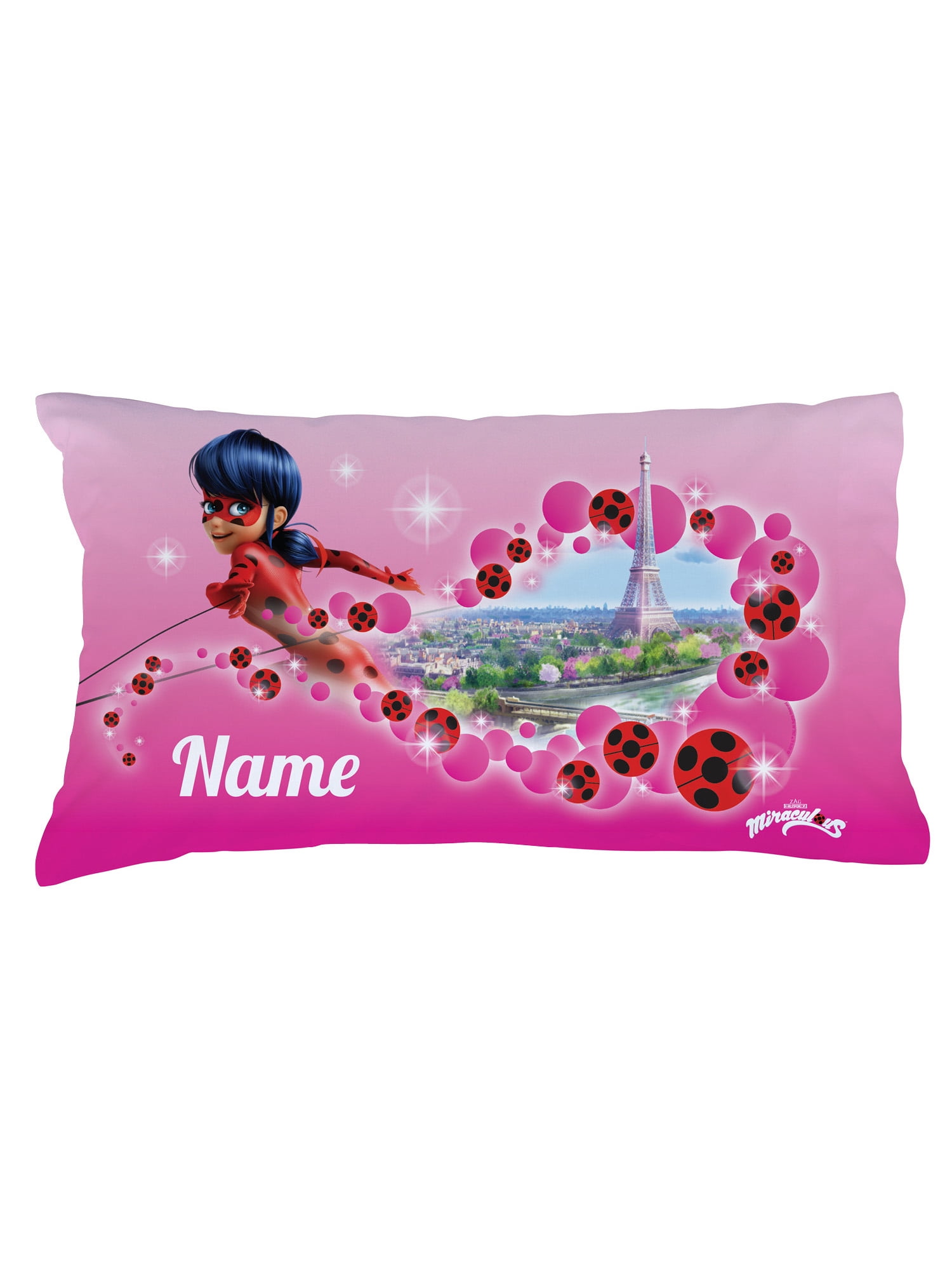 Personalized Miraculous Ladybug Girls Pillowcase, Pink