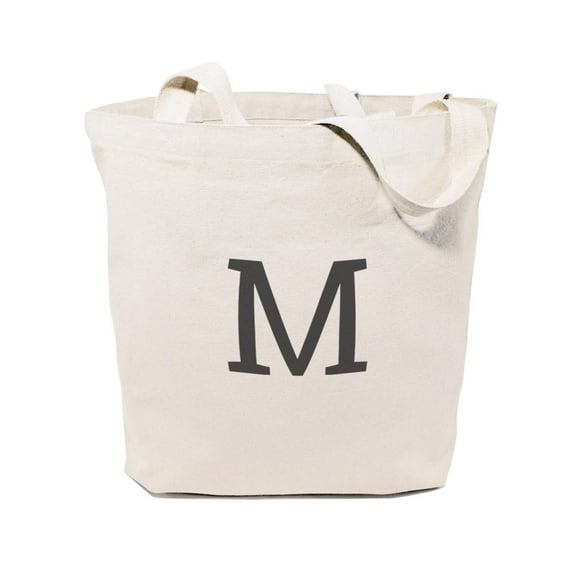 Personalized Modern Monogram Cotton Canvas Tote Bag