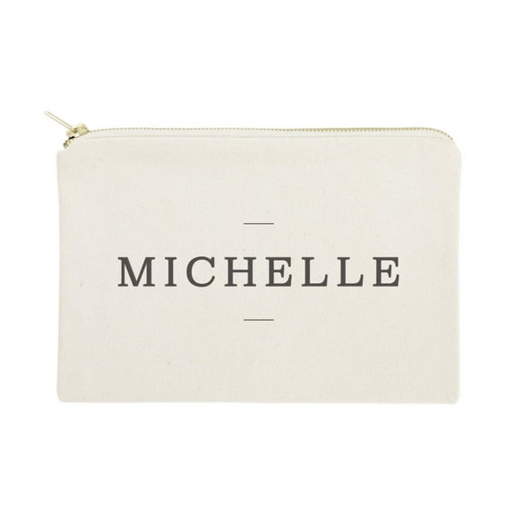 Personalized Modern Name Cosmetic Bag and Travel Make Up Pouch