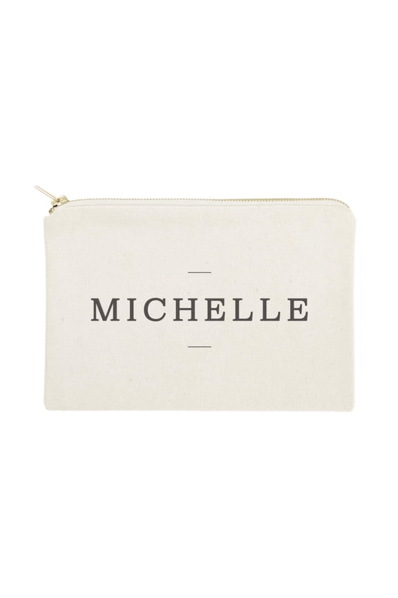 Personalized Modern Name Cosmetic Bag and Travel Make Up Pouch