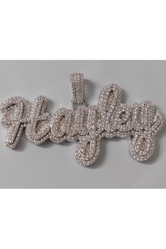 Personalized Moissanite Name Pendant, Sterling Silver, 3ct Custom Name Necklace, Luxury Gift for Men, Christmas, Birthday, Gift for Her