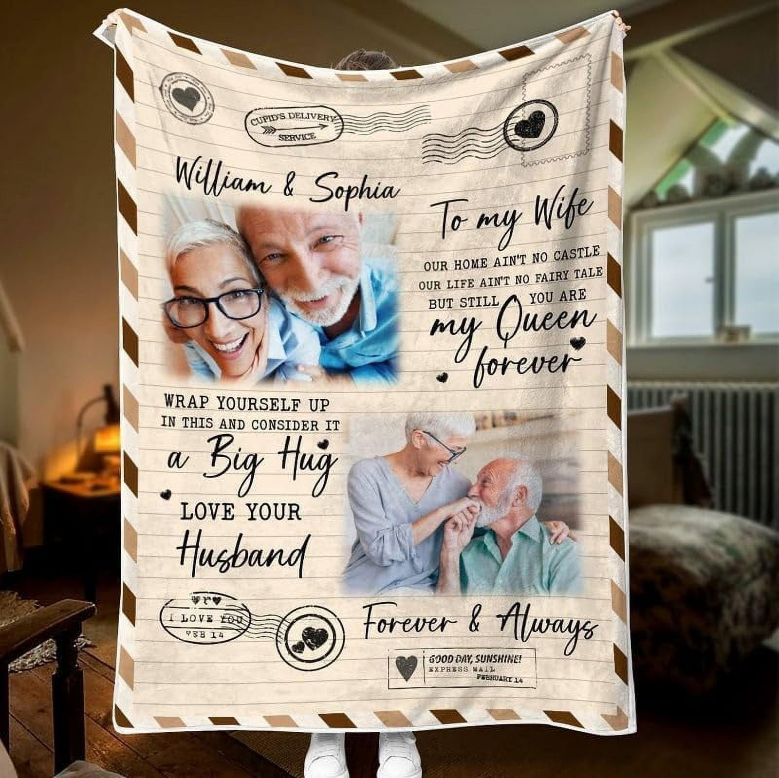 NERPIS 'I Love You Mom' Blanket - 60x50 Inch Gifts For Mother's Day, Birthday From Daughter/Son