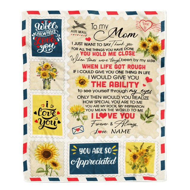 Personalized To My Mom Blanket From Daughter Son Mail Letter I Just ...